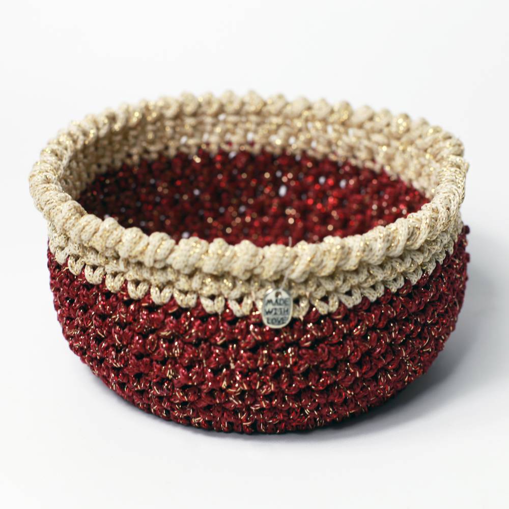 Χειροποίητο καλαθάκι "Crimson Glow"
