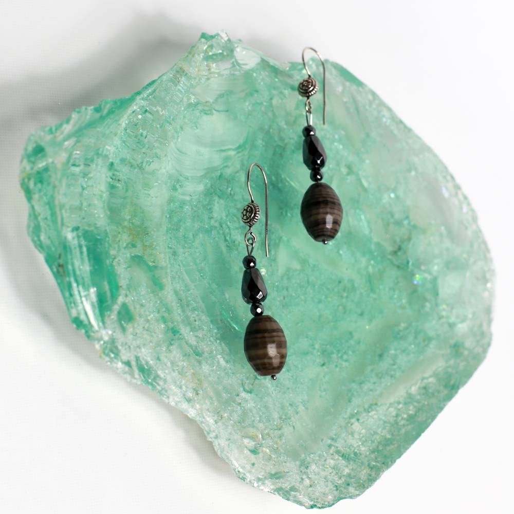 Σκουλαρίκια με Αχάτη & Αιματίτη  – "Mystic Earth"
