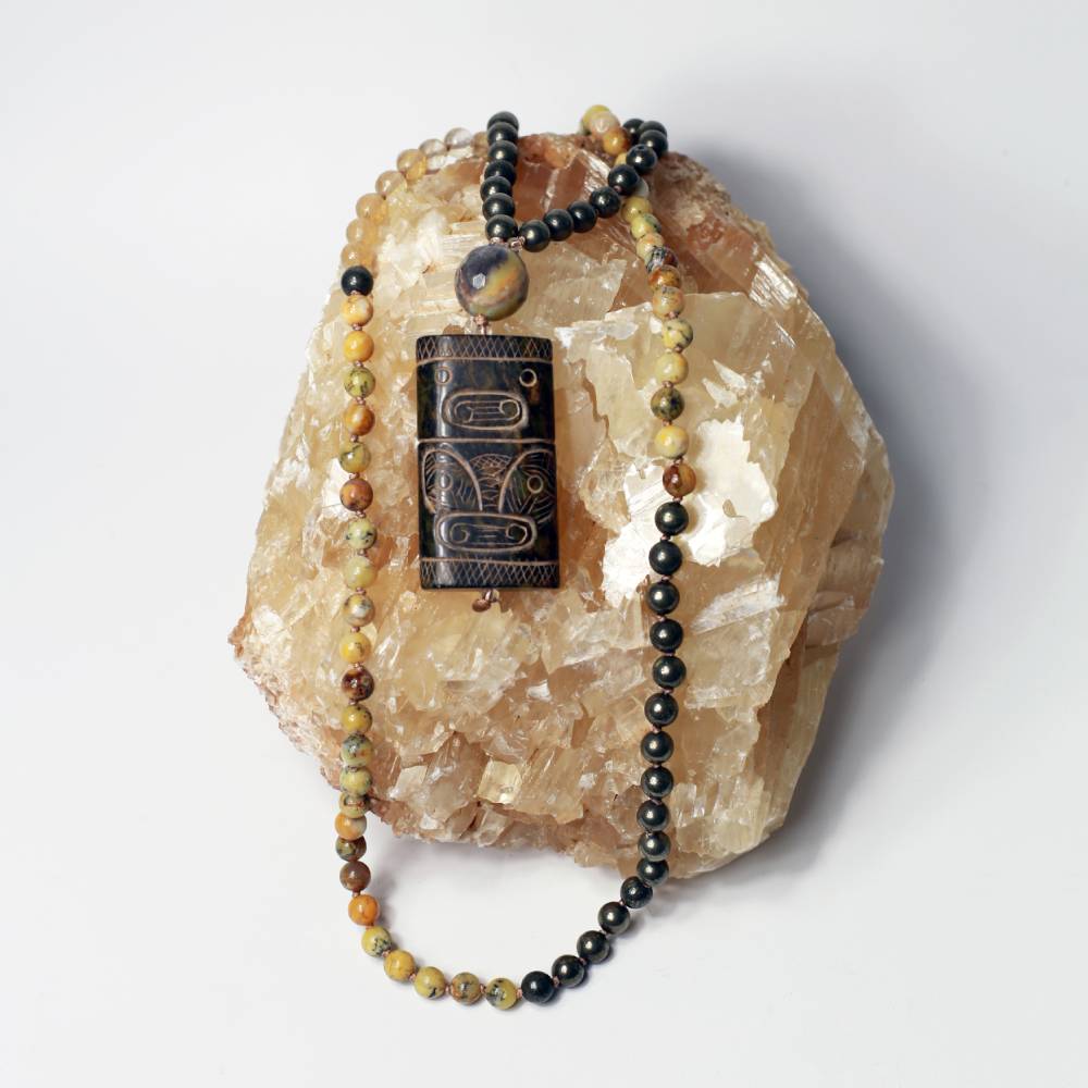 "The Power of the Root" – Mala με Σιδηροπυρίτη & Ιάσπη για Προστασία και Σταθερότητα